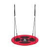 Red nest swing Black Forest SW100X in the garden, 100 cm diameter, for children.