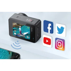 AKASO Brave 7 am Fahrradhelm befestigt für Outdoor-Aufnahmen