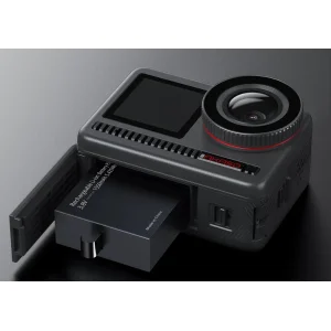 Front view of the AKASO Brave 8 with active front display for selfies and vlogs