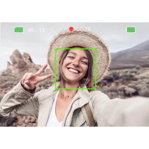 Rear view of the AKASO Brave 8 with touchscreen display and intuitive operation