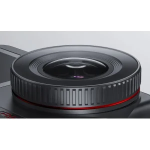 Detailed shot of the AKASO Brave 8 lens, ready for 48MP photos and 8K time-lapse