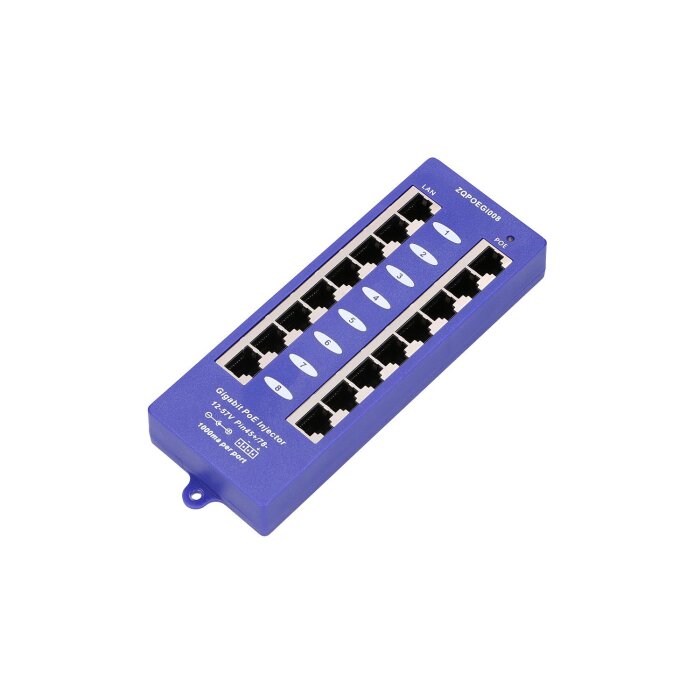 Extralink 8-Port Gigabit PoE Injector