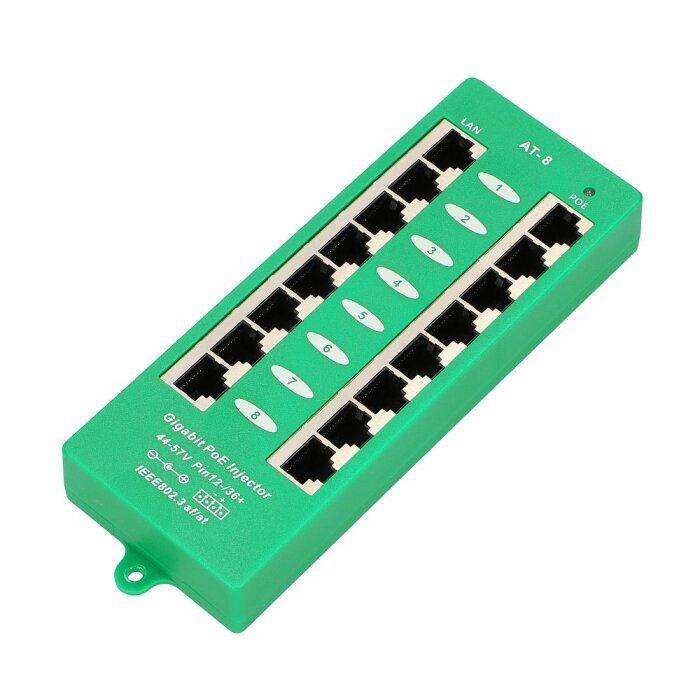 Extralink 8 Port Gigabit PoE Injector EX.12561