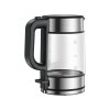 Transparent glass kettle from Xiaomi with 1.7 liter capacity on a kitchen countertop