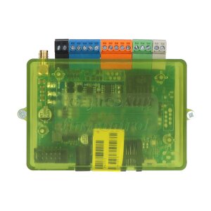 Detailed shot of the terminal blocks of the tinycontrol LK4 4G for relays, digital inputs, and 1-Wire sensors.