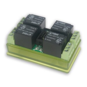 Frontansicht des Tinycontrol LANKON-094 Relais-Moduls mit...