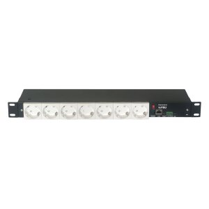 Web-Interface der tinycontrol tcPDU LTE zeigt Status der Ausgänge, Energieverbrauch und Temperatur-Sensorwerte.
