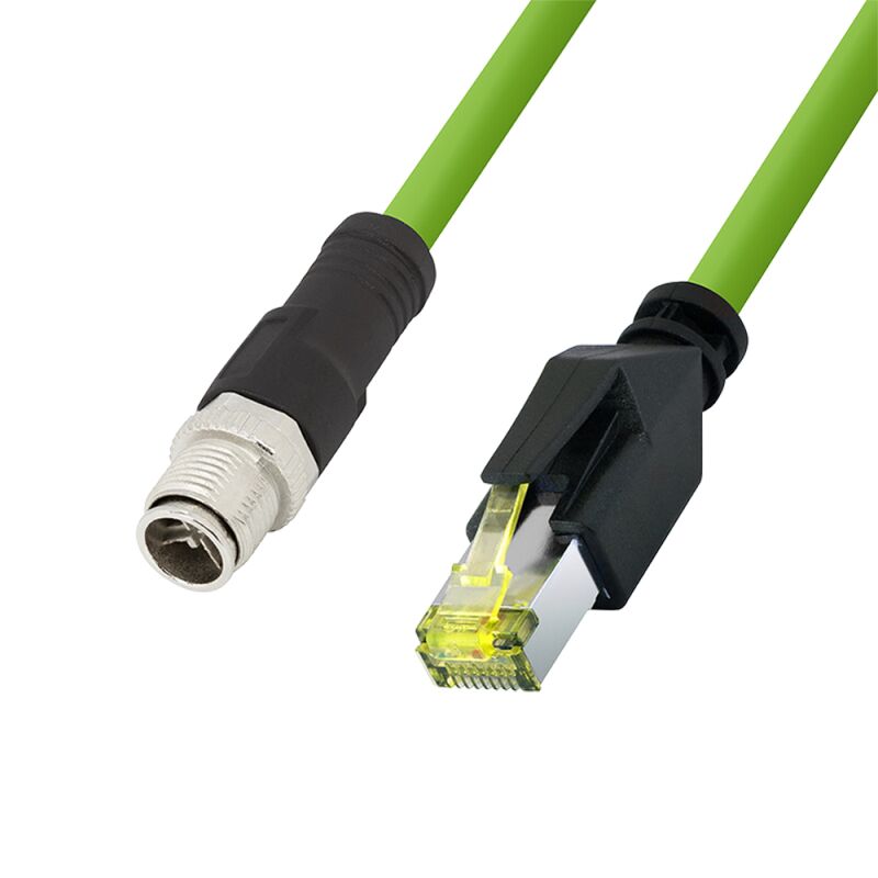 LogiLink M12 CAT6A Industrial Patch Cable, X-coded to RJ45, 0.25m