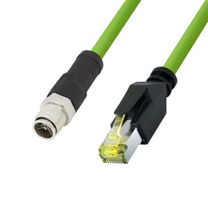 LogiLink M12 CAT6A Industrial Patch Cable, X-coded to...