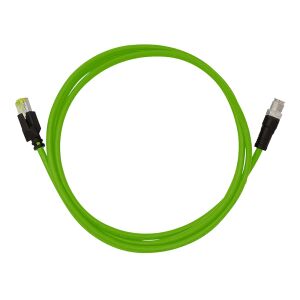 Flexible green PUR cable jacket, oil-resistant and suitable for use in drag chains, enhancing Cabling durability.