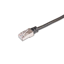 2m CAT.5e outdoor network cable, weatherproof / PVC, STP, black