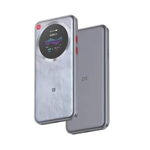 Compact ZTE U30 Pro Wi-Fi 6 hotspot (171g) next to a...