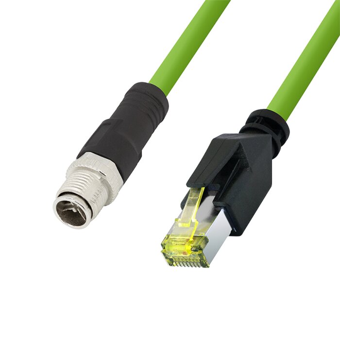 LogiLink M12 CAT6A Industrial Patchkabel, X-kodiert auf RJ45, 0,25m