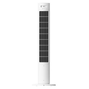 Weißer Xiaomi Smart Tower Fan 2 EU in der Frontansicht, der sein schlankes und modernes Design für Wohnräume zeigt.