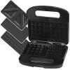 Alle drei spülmaschinengeeigneten Wechselplatten-Sets des Extralink SJ-37A: Grill-, Sandwich- und Waffelplatten.