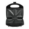 Geöffneter Extralink SJ-22 Sandwich-Toaster mit zwei goldbraunen Sandwiches auf den antihaftbeschichteten Heizplatten.