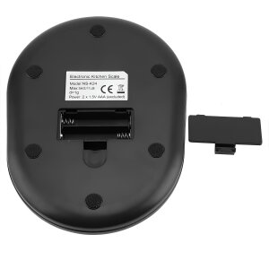 Kompakte und flache Extralink K4 Haushaltswaage mit 5kg Tragkraft auf einer Küchenarbeitsplatte.