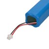 Nahaufnahme des Etiketts auf dem 72Wh Akku H18650CH-4S2P mit Angabe von 14.4V und 5000mAh Kapazität.