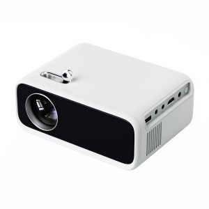 Weißer Wanbo Mini Pro WPE01 Projektor von vorne,...