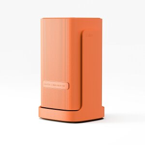 Detailansicht des flexiblen 360-Grad-Gimbal-Standfußes des Wanbo Cube 1 für Deckenprojektion.