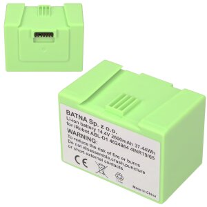 Nahaufnahme des Anschluss-Steckers des EXTRALINK EX.22882 Akkus, passgenau für Roomba i- und e-Serie.