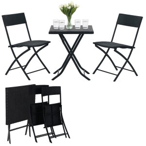 Schwarzes Gartenmöbelset Black Forest für 2...