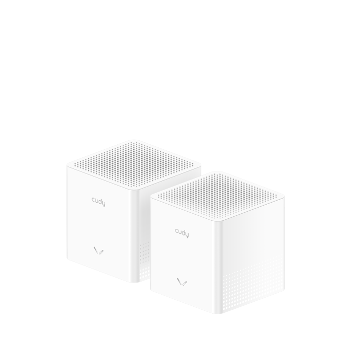 Das Cudy M3000S AX3000 Mesh WiFi 6 System im 2er-Pack, bereit, dein Zuhause mit schnellem Gigabit-WLAN zu versorgen.