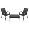Genieße deinen Morgenkaffee auf dem Balkon mit deinem 3-teiligen Bistro-Set Black Forest in elegantem Schwarz.
