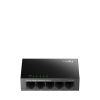 So einfach erweiterst du dein Netzwerk: Der Cudy GS105 Switch auf deinem Schreibtisch, verbunden mit Router und PC.