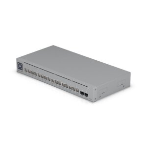 Die Rückseite deines USW-Pro-Max-16-POE, wo du den Anschluss für das externe Netzteil findest.