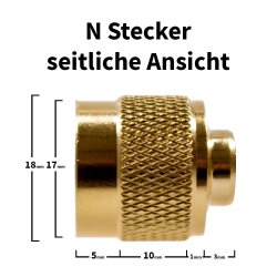 Koaxial N-Stecker - seitliche Ansicht