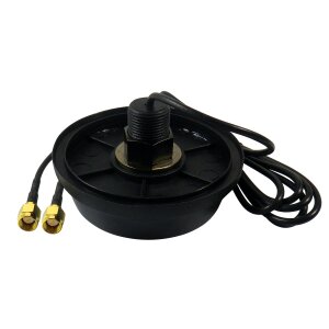 View of the underside of the LTE antenna with rubber lip and thread