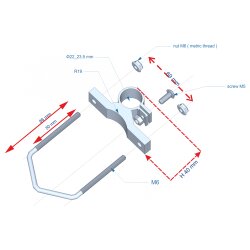 Construction drawing of the mounting bracket