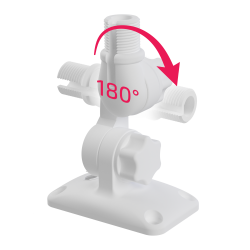TravelConnector 3DK - 3D tilt holder with 2 x 180° joints, 1" UNS external thread.