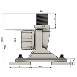 TravelConnector 2DMK - 2D Kipphalter, Magnetfuß, 1" UNS Außengewinde