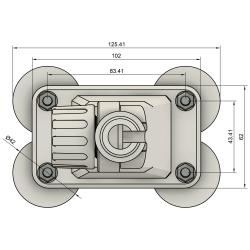 TravelConnector 2DMK - 2D Kipphalter, Magnetfuß, 1" UNS Außengewinde