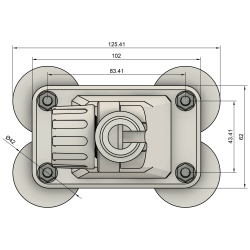 TravelConnector 2DMK - 2D tilt holder, magnetic foot, 1&quot; UNS thread