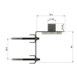 TravelConnector MH1 - Masthalterung, V4A, 1" UNS Außengewinde