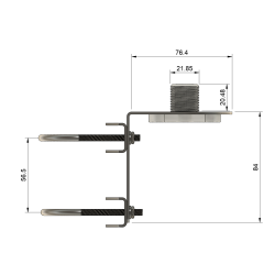 TravelConnector MH1 - Mast mount, V4A, 1&quot; UNS external thread