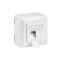 CAT.6a Ethernet surface-mounted socket / network socket - 2 x RJ45, LSA, up to 500MHz, shielded, pure white