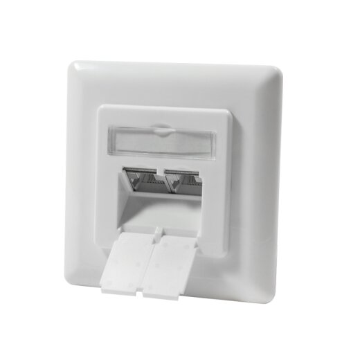 Logilink NP0023 - CAT.6 Ethernet Unterputz Netzwerkdose mit 2 x RJ-45, Reinweiß