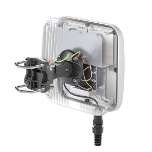 Close-up of the weatherproof QuMax antenna with robust...