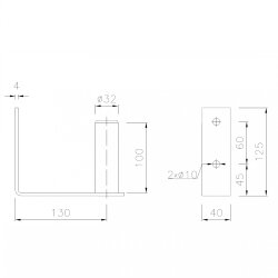 Konstruktionszeichnung der 15cm x 10cm Antennenhalterung