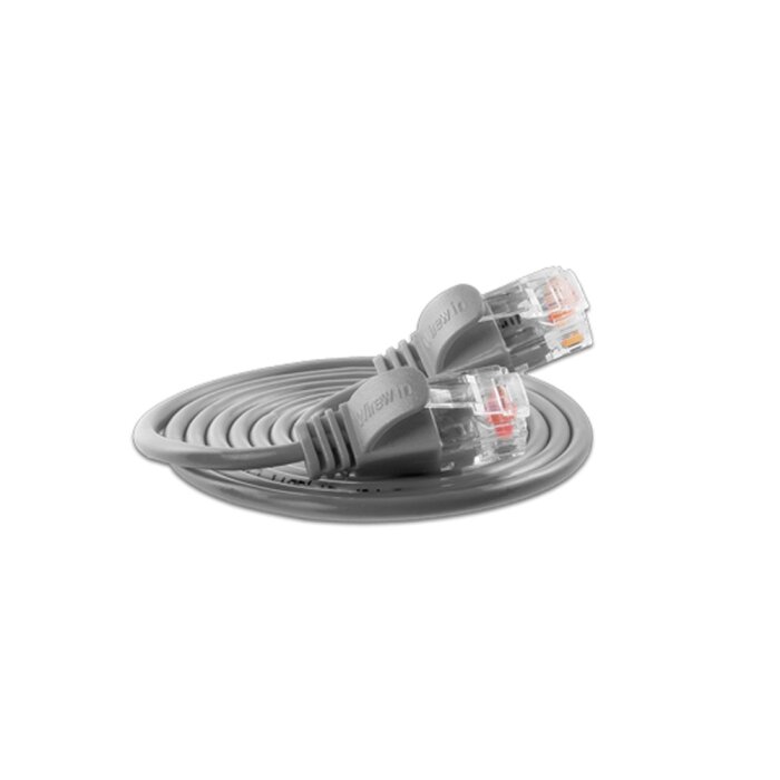 Justslim CAT.6 Netzwerkkabel / Patchkabel - SLIM LIGHT, UTP, 2 x RJ45, Grau, 0.15m