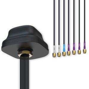 Detailansicht der Unterseite und der Antennenkabel samt...