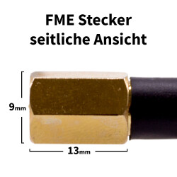 seitliche Ansicht des verwendeten FME Steckers mit...