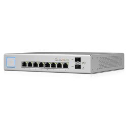 Seitliche Ansicht des US-8-150W mit Ethernet und SFP Ports