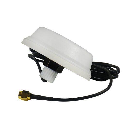 2.4 GHz WiFI omnidirectional ceiling antenna with white housing, 5dBi power gain, 1.5m cable and RP-SMA connector