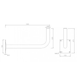 Construction drawing of the 50cm x 25cm wall mount