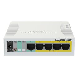 MikroTik 260GSP Gigabit Switch with 5 x RJ-45 Port, 1 x SFP Port, PoE Out